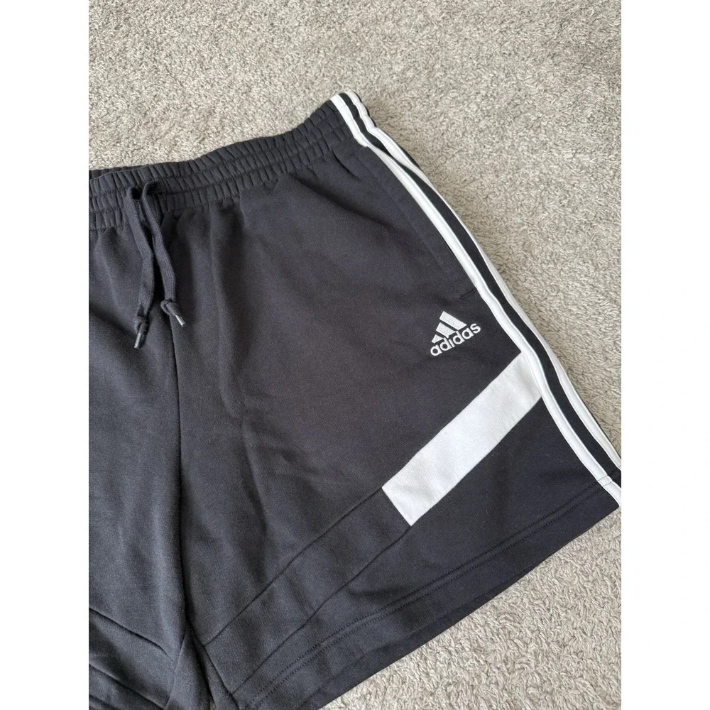 Adidas Men's Black White Chunky Thick Basketball Shorts Athleisure Activewear XL